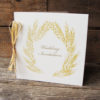Golden Corn wreath invitation – single sqaure fold web