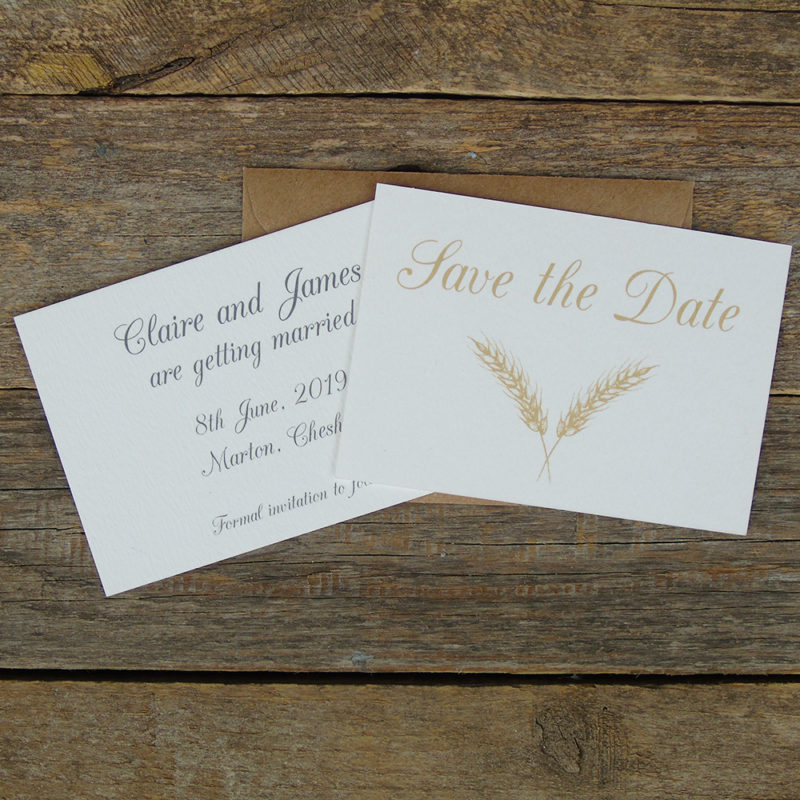 corn duo save the date cards