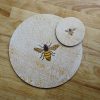 web bee coaster and mat